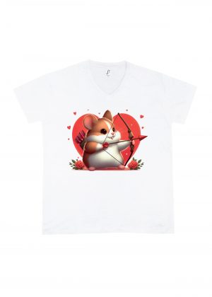 T-shirt blanc col V homme vue de face Visuel Hamsters II - Loves Col V Hommes / Hamsters II ~ Loves