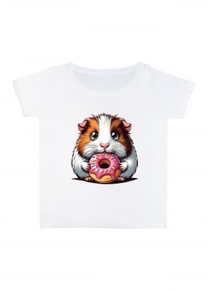 T-shirt blanc col rond large femme vue de face Hamsters gateaux I - Eat me, drunk me Col rond Femmes / Hamster ~ Eat me, drink me