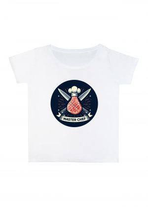 T-shirt blanc col rond large femme vue de face Visuel Barbecue I - Eat me, drunk me Col rond Femmes / Barbecue ~ Eat me, drink me