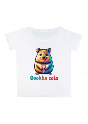T-shirt blanc col rond large femme vue de face Visuel Quokkas I - Humours Col rond Femmes / Quokka ~ Humours