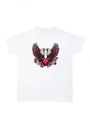 Tshirt blanc col rond homme vue de face Visuel Aigles I - Loves Col rond Hommes / Aigles I ~ Loves