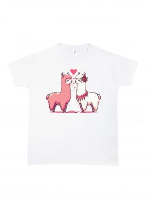 Tshirt blanc col rond homme vue de face Visuel Alpagas I - Loves Col rond Hommes / Alpagas ~ Loves