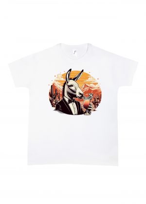 Tshirt blanc col rond homme vue de face Visuel Ânes I - Eat me, drunk me Col rond Hommes / Âne ~ Eat me, drink me