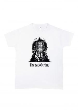 Tshirt blanc col rond homme vue de face Visuel Chats II - Humours Col rond Hommes / Chat II ~ Humours