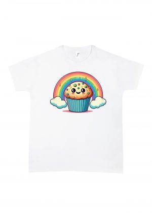 Tshirt blanc col rond homme vue de face Visuel Gâteaux I - Eat me, drunk me Col rond Hommes / Gâteau ~ Eat me, drink me