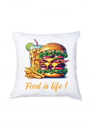 Housse de coussin / Burger ~ Eat me / Drink me