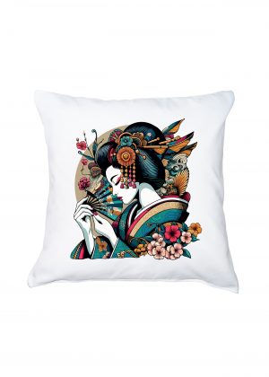Coussin blanc vue de face Visuel Geishas 4 - Asia Housse de coussin Geïsha IV ~ Asia