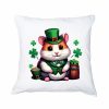 Coussin blanc vue de face Visuel Hamsters I - Saint Patrick Housse de coussin Hamster ~ Saint Patrick