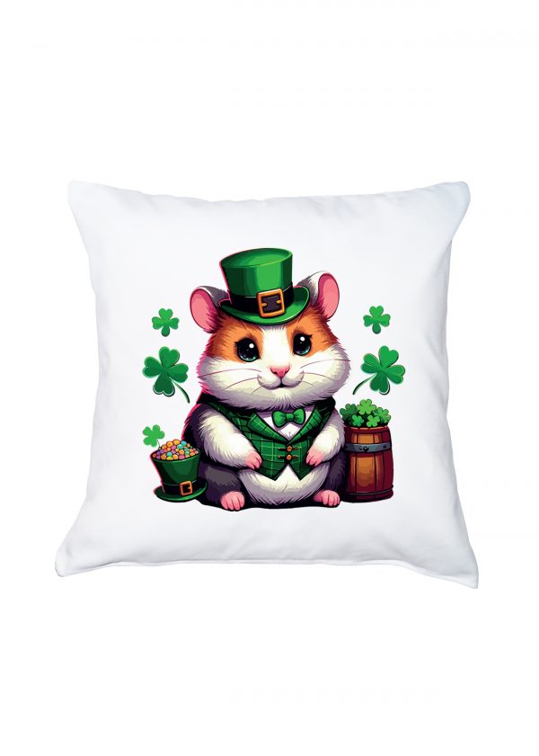 Coussin blanc vue de face Visuel Hamsters I - Saint Patrick Housse de coussin Hamster ~ Saint Patrick