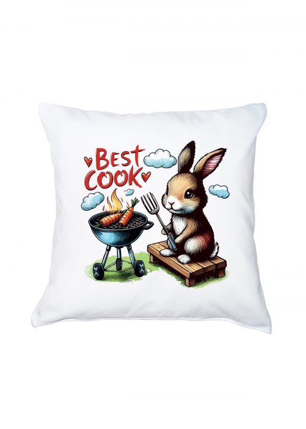 Coussin blanc vue de face Visuel Lapins I - Eat me, drunk me Housse de coussin / Lapin I ~ Eat me / Drink me