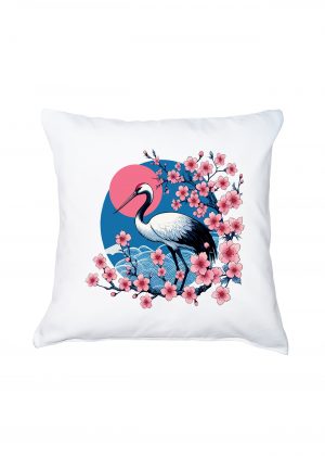 Coussin blanc vue de face Visuel Sygognes 1 - Asia Housse de coussin Cigogne I ~ Asia