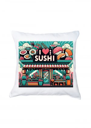 Coussin blanc vue de face Visuel sushis 1 - Asia Housse de coussin Sushis I ~ Asia