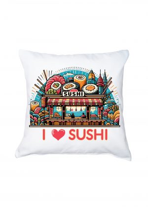 Coussin blanc vue de face Visuel sushis 2 - Asia Housse de coussin Sushis II ~ Asia