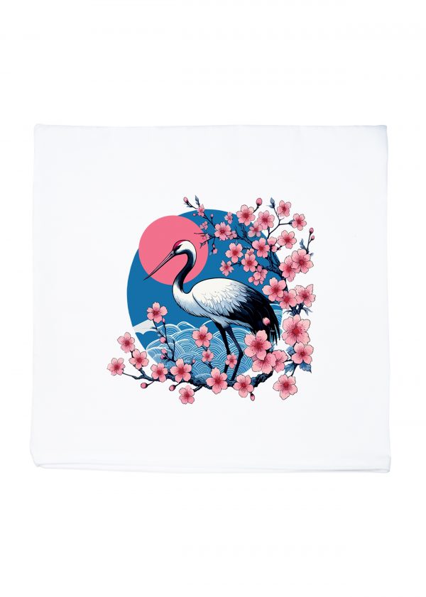 Housse de coussin blanc vue de face Visuel Sygognes 1 - Asia Housse de coussin Cigogne I ~ Asia