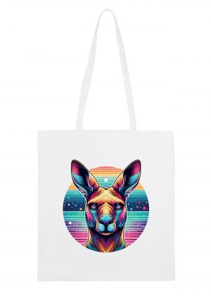 Masque sac tote bag blanc vue de face Kangourous lunettes I Tote Bag Kangourou ~ Colors Vibes