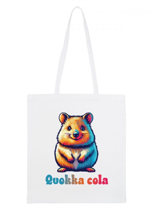 Masque sac tote bag blanc vue de face Visuel Quokkas I - Humours Tote Bag Quokka ~ Humours