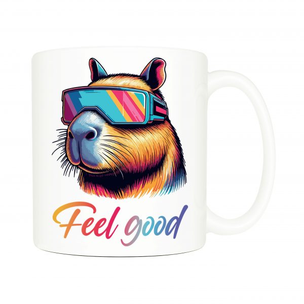 Mug anse côté droit Capybara lunettes futuristes I Mug Capybara ~ Colors Vibes