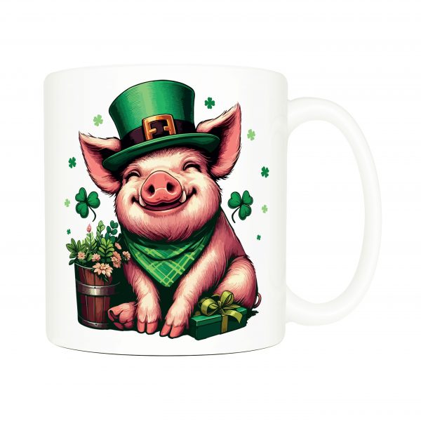 Mug anse côté droit Visuel Cochons I - Saint Patrick Mug Cochon ~ Saint Patrick