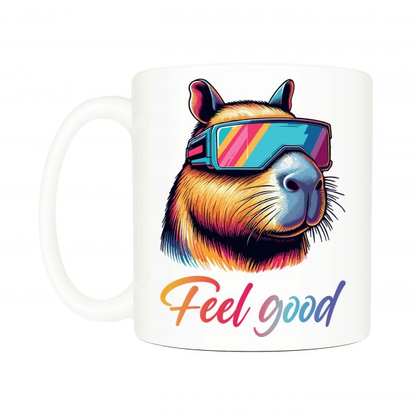 Mug anse côté gauche Capybara lunettes futuristes I Mug Capybara ~ Colors Vibes