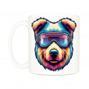Mug anse côté gauche Chien lunettes futuristes I Mug Chien ~ Colors Vibes