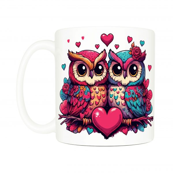 Mug anse côté gauche Visuel Chouettes I - Loves Mug Chouettes ~ Loves