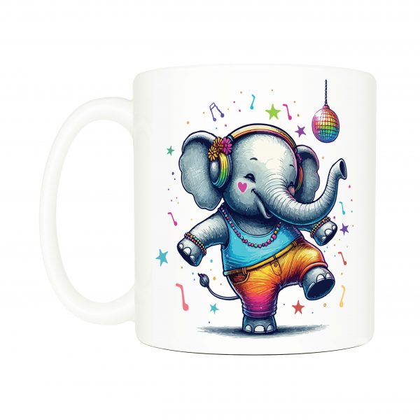 Mug anse côté gauche Visuel Eléphants I - Dances & fiestas Mug Eléphant ~ Danses & Fiestas