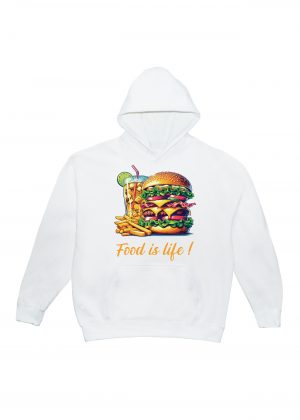 Sweets blanc capuche adultes vue de face Visuel Burgers I - Eat me, drunk me Sweats à capuche Unisexe Adultes / Burger ~ Eat me & Drink me