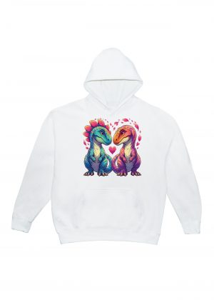 Sweats à capuche Unisexe Adultes / Dinosaures ~ Loves