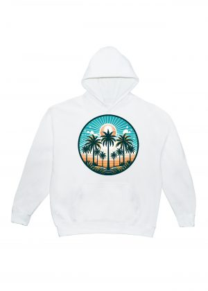Sweets blanc capuche adultes vue de face Visuel Fleurs I - Natures Sweats à capuche Unisexe Adultes / Palmiers ~ Summers Vibes