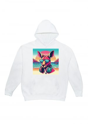 Sweets blanc capuche adultes vue de face Visuel Kangouroux I - Natures Sweats à capuche Unisexe Adultes / Kangourou ~ Summers Vibes