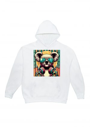 Sweets blanc capuche adultes vue de face Visuel Koalas I - Animaux Sweats à capuche Unisexe Adultes / Koala ~ Summers Vibes