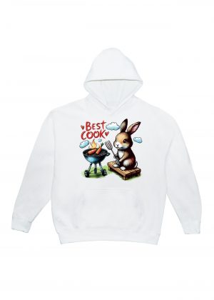 Sweets blanc capuche adultes vue de face Visuel Lapins I - Eat me, drunk me Sweats à capuche Unisexe Adultes / Lapin I ~ Eat me & Drink me