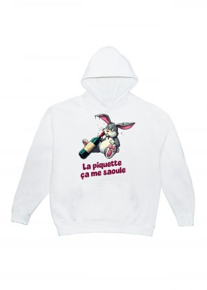 Sweets blanc capuche adultes vue de face Visuel Lapins II - Eat me, drunk me Sweats à capuche Unisexe Adultes / Lapin II ~ Eat me & Drink me