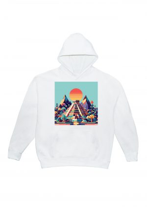 Sweets blanc capuche adultes vue de face Visuel Pyramides I - Spirituelles Zen Sweats à capuche Unisexe Adultes / Pyramide I ~ Spirituelles & Zen