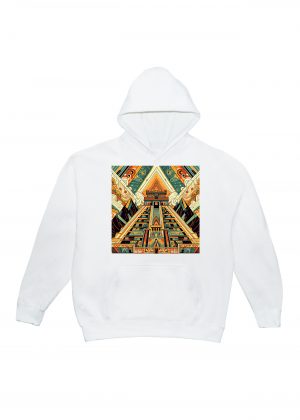 Sweets blanc capuche adultes vue de face Visuel Pyramides II - Spirituelles Zen Sweats à capuche Unisexe Adultes / Pyramide II ~ Spirituelles & Zen
