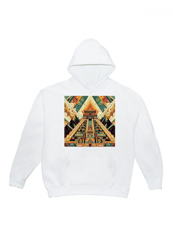 Sweets blanc capuche adultes vue de face Visuel Pyramides II - Spirituelles Zen Sweats à capuche Unisexe Adultes / Pyramide II ~ Spirituelles & Zen