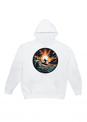 Sweets blanc capuche adultes vue de face Visuel Surf I - Sports & Jeux Sweats à capuche Unisexe Adultes / Surf ~ Summers Vibes