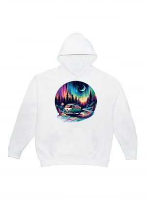 Sweets blanc capuche adultes vue de face Visuel van V - Véhicules Sweats à capuche Unisexe Adultes / Van V ~ Vintages Cars