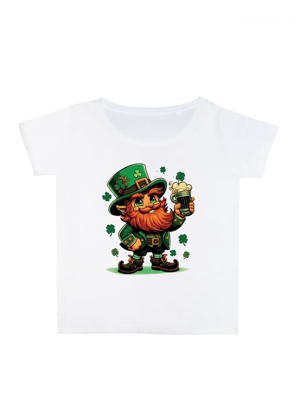 T-DA18~1 Col rond Femmes / Leprechaun ~ Saint Patrick