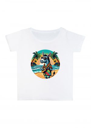 T-shirt blanc col rond large femme vue de face Visuel Anes II - Musiques Col rond Femmes / Âne II ~ Summers Vibes
