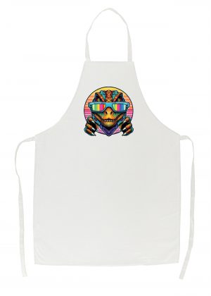 Tablier blanc vue de face Dinosaures lunettes I Tablier Dinosaure I ~ Colors Vibes