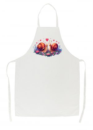 Tablier blanc vue de face Visuel Escargots I - Loves Tablier Escargots ~ loves