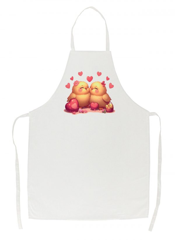 Tablier blanc vue de face Visuel Poussins I - Loves Tablier Poussins ~ loves