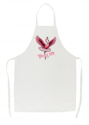 Tablier blanc vue de face Visuel animaux drôles I - Dances & fiestas Tablier Flamant rose ~ Danses & Fiestas