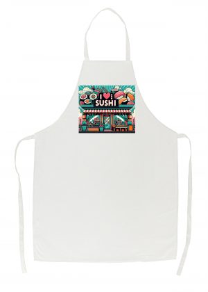 Tablier blanc vue de face Visuel sushis I - Asia Tablier Sushis I ~ Asia
