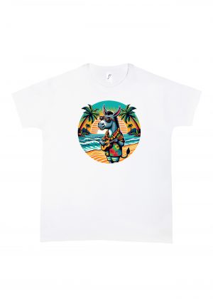 Tshirt blanc col rond homme vue de face Visuel Anes II - Musiques Col rond Hommes / Âne II ~ Summers Vibes