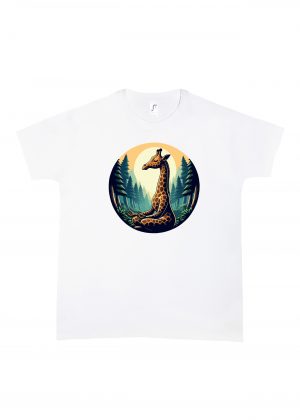 Tshirt blanc col rond homme vue de face Visuel Méditations - yoga I - Spirituelles Zen Col rond Hommes / Girafe ~ Spirituelles & Zen