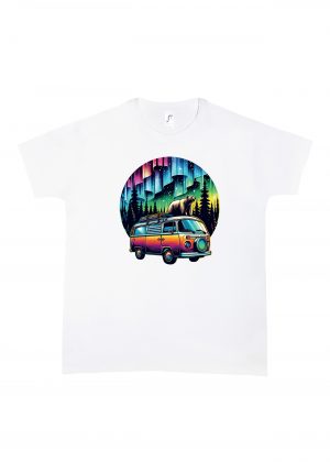 Tshirt blanc col rond homme vue de face Visuel van III - Véhicules Col rond Hommes / Van III ~ Vintages Cars