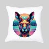 Coussin blanc vue de face Kangourous lunettes I Housse de coussin Kangourou ~ Colors Vibes