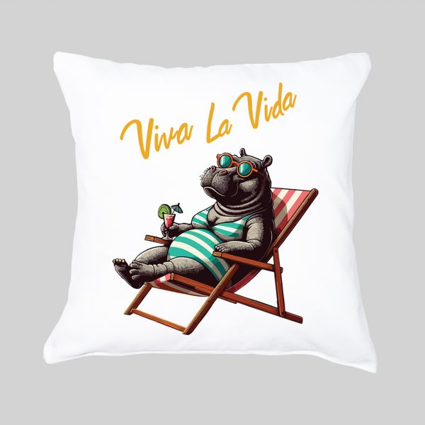 Housse de coussin Hippopotame II ~ Summers Vibes